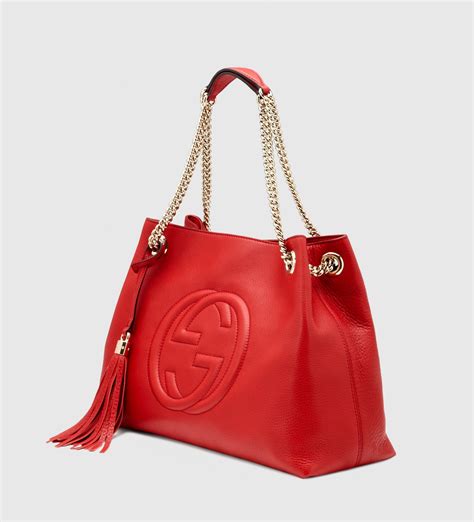 red leather gucci handbag|gucci red monogram bag.